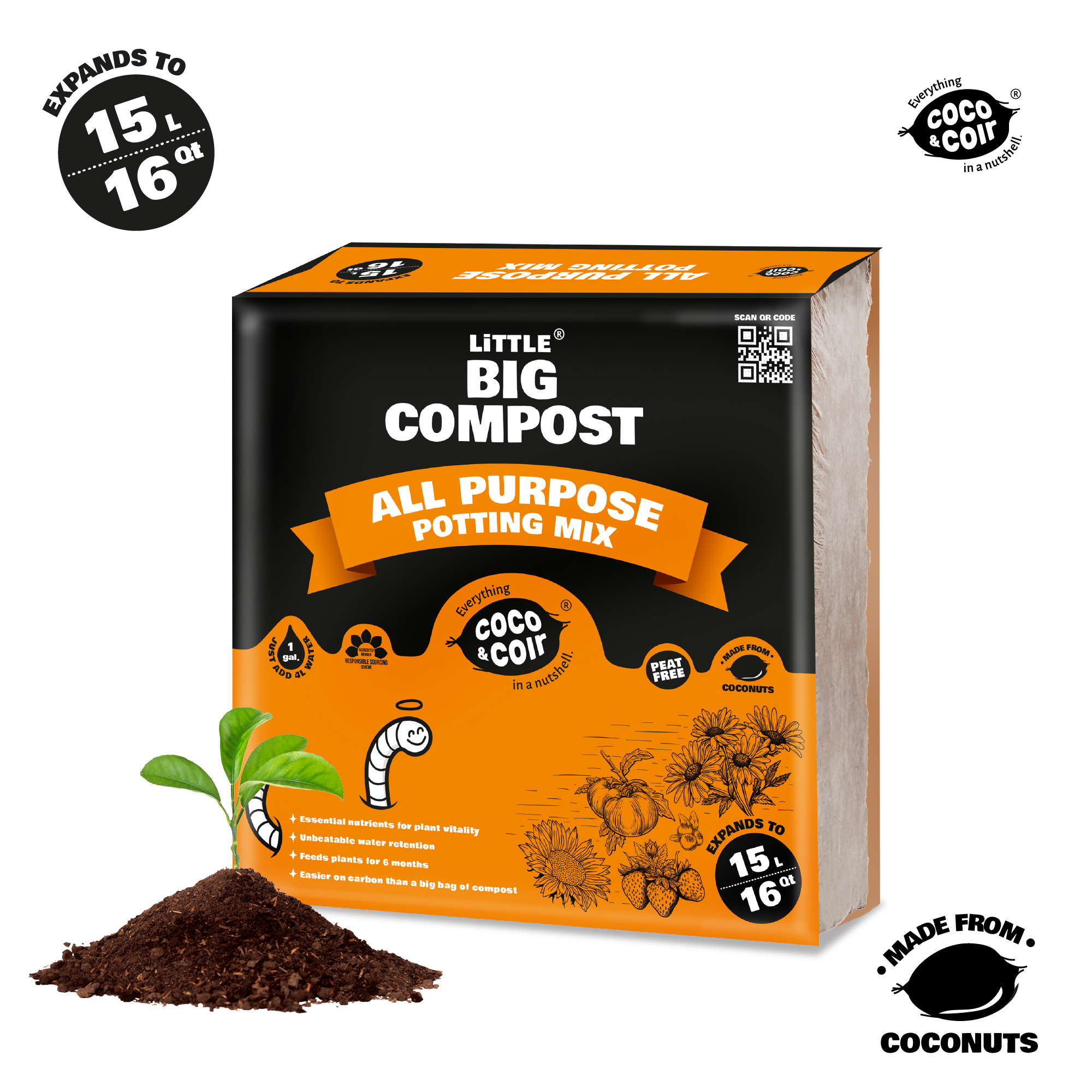 All Purpose Compost - 15L- with essential nutrients