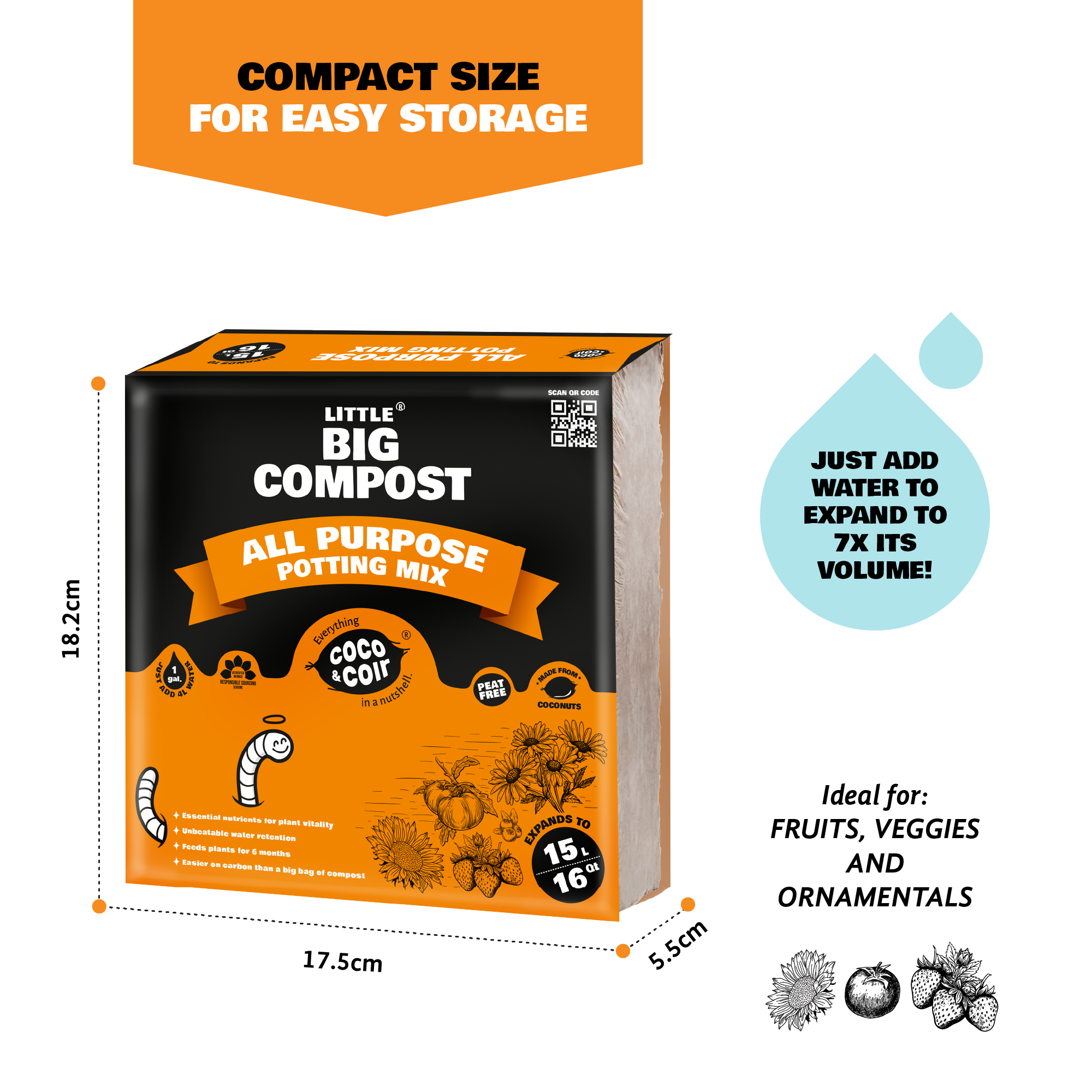 All Purpose Compost - 15L- with essential nutrients