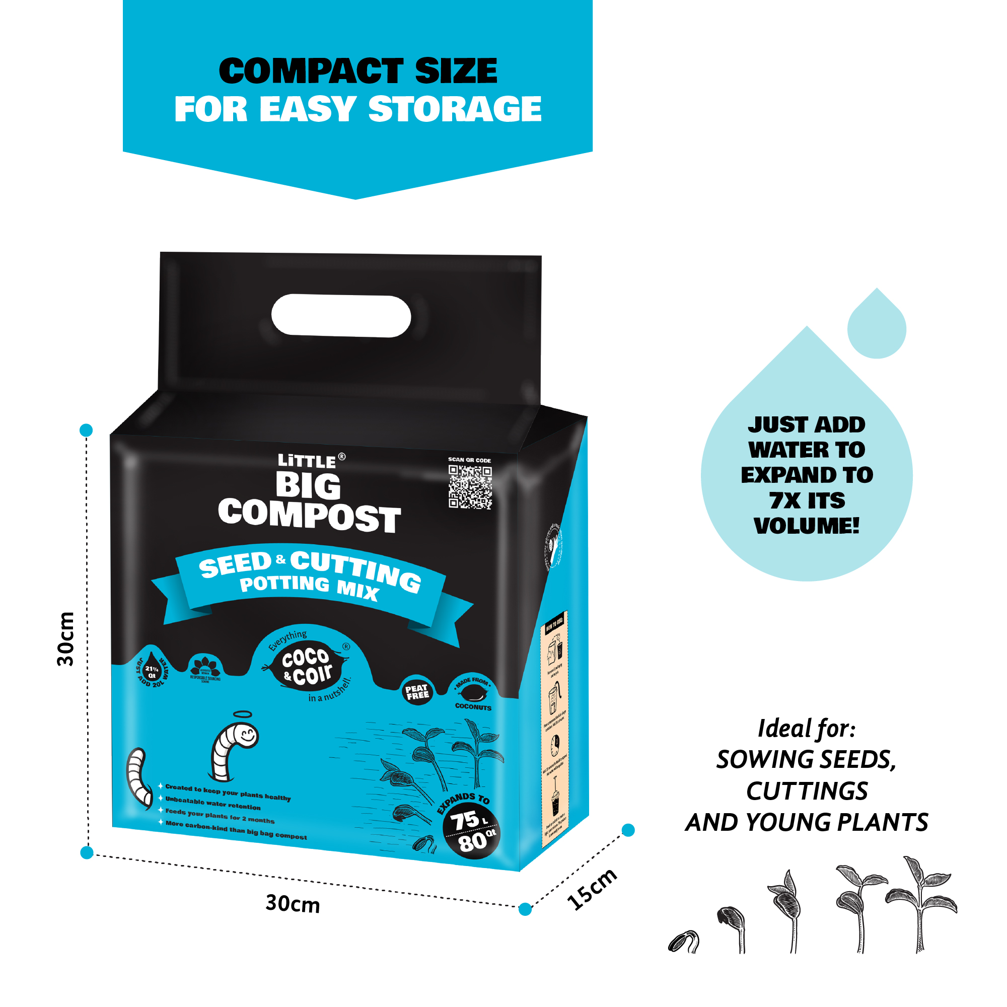 Cutting & Seeding Compost - 75L - with perlite