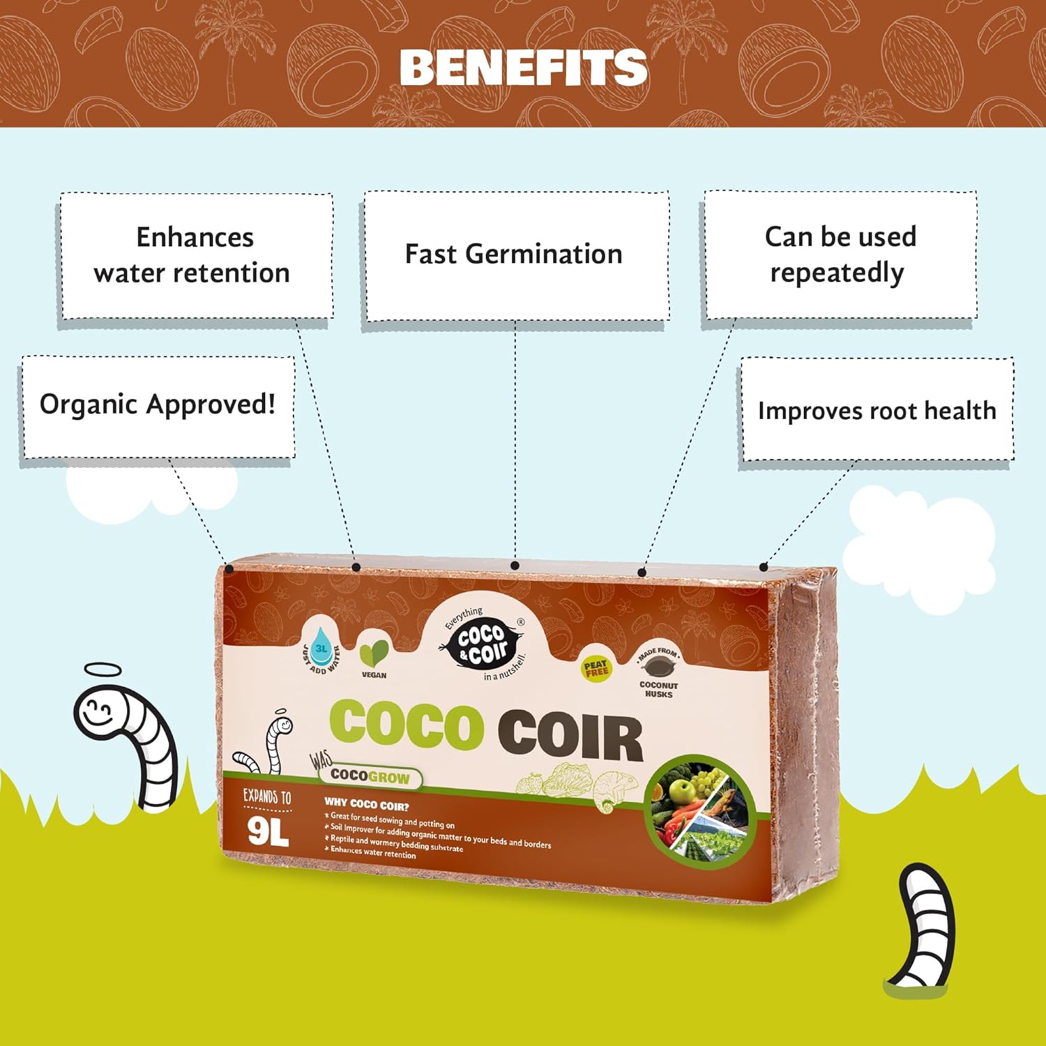 Coir Compost - 9L - 100% organic