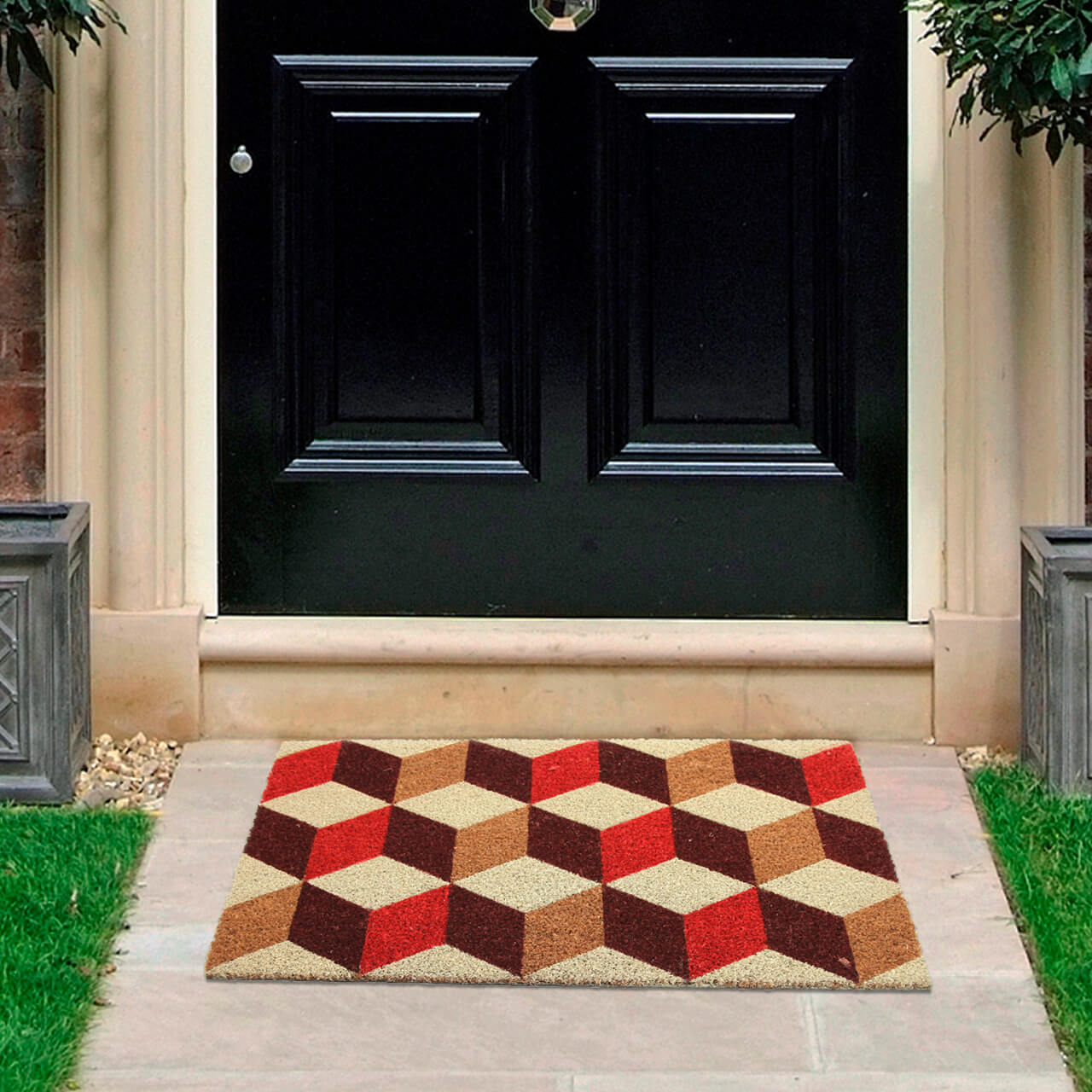 Vintage Cubes Abstract Printed Doormat Doorway