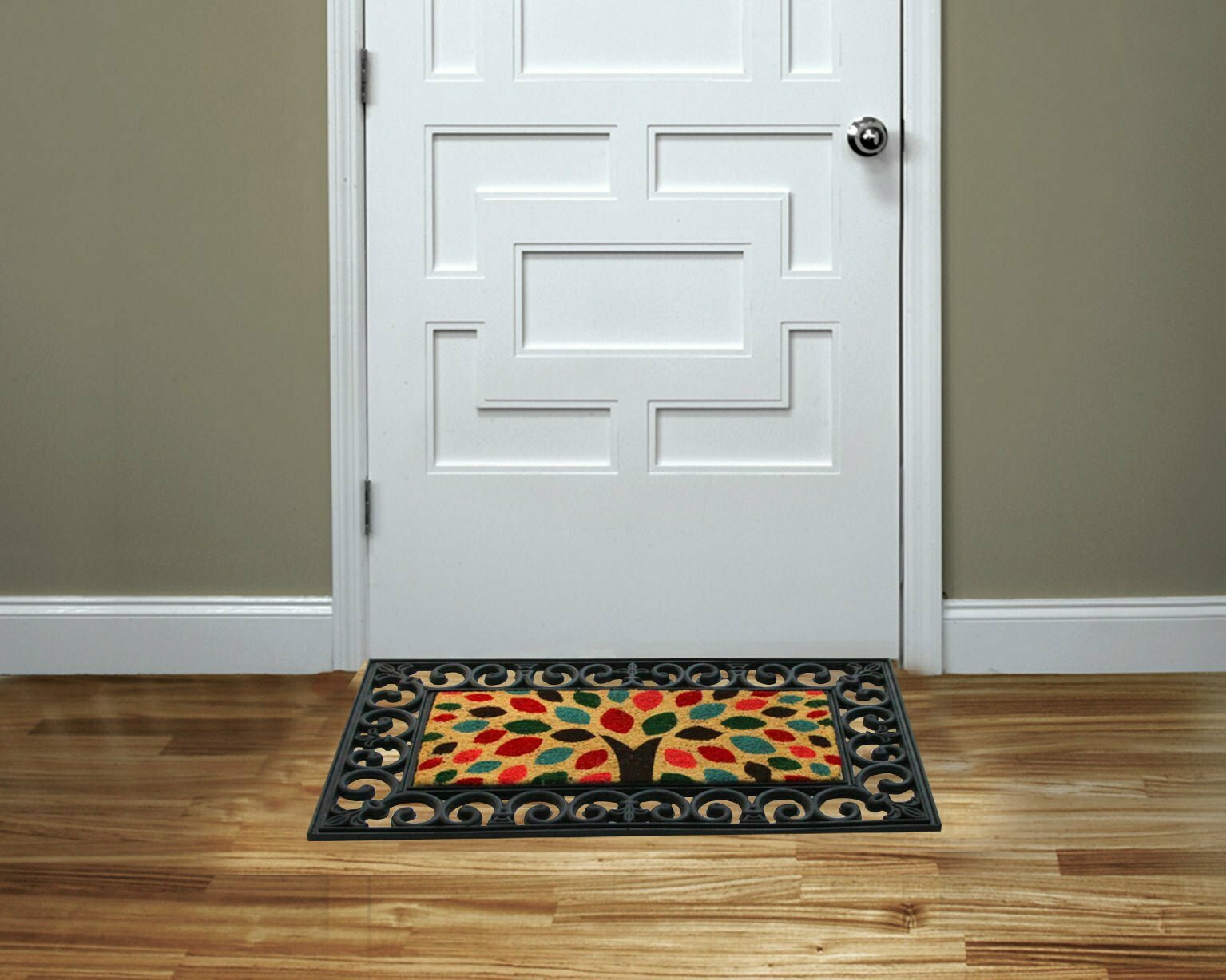 Insert 2-in-1 doormat in doorway