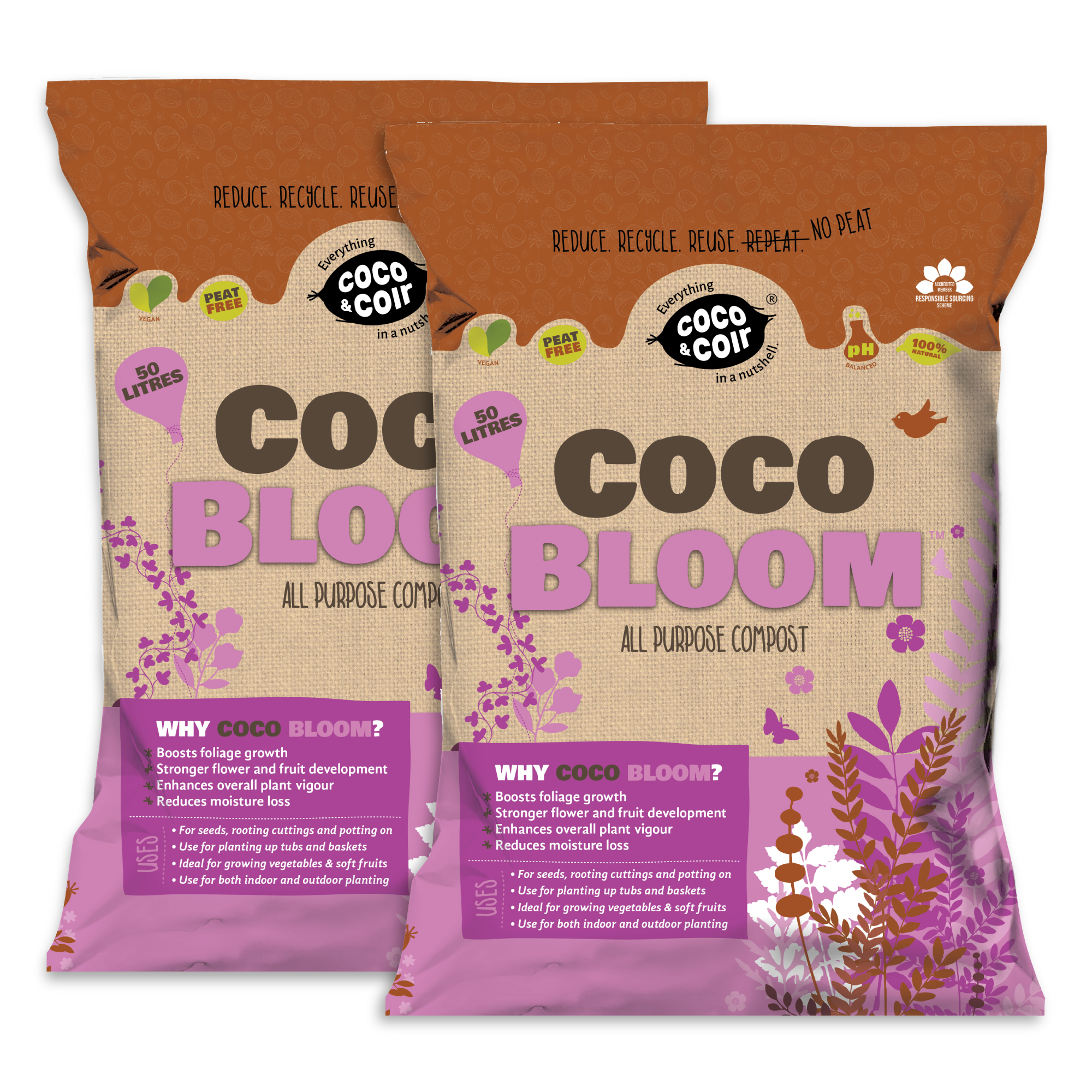 Coco & Coir Bloom All Purpose 50L x 2