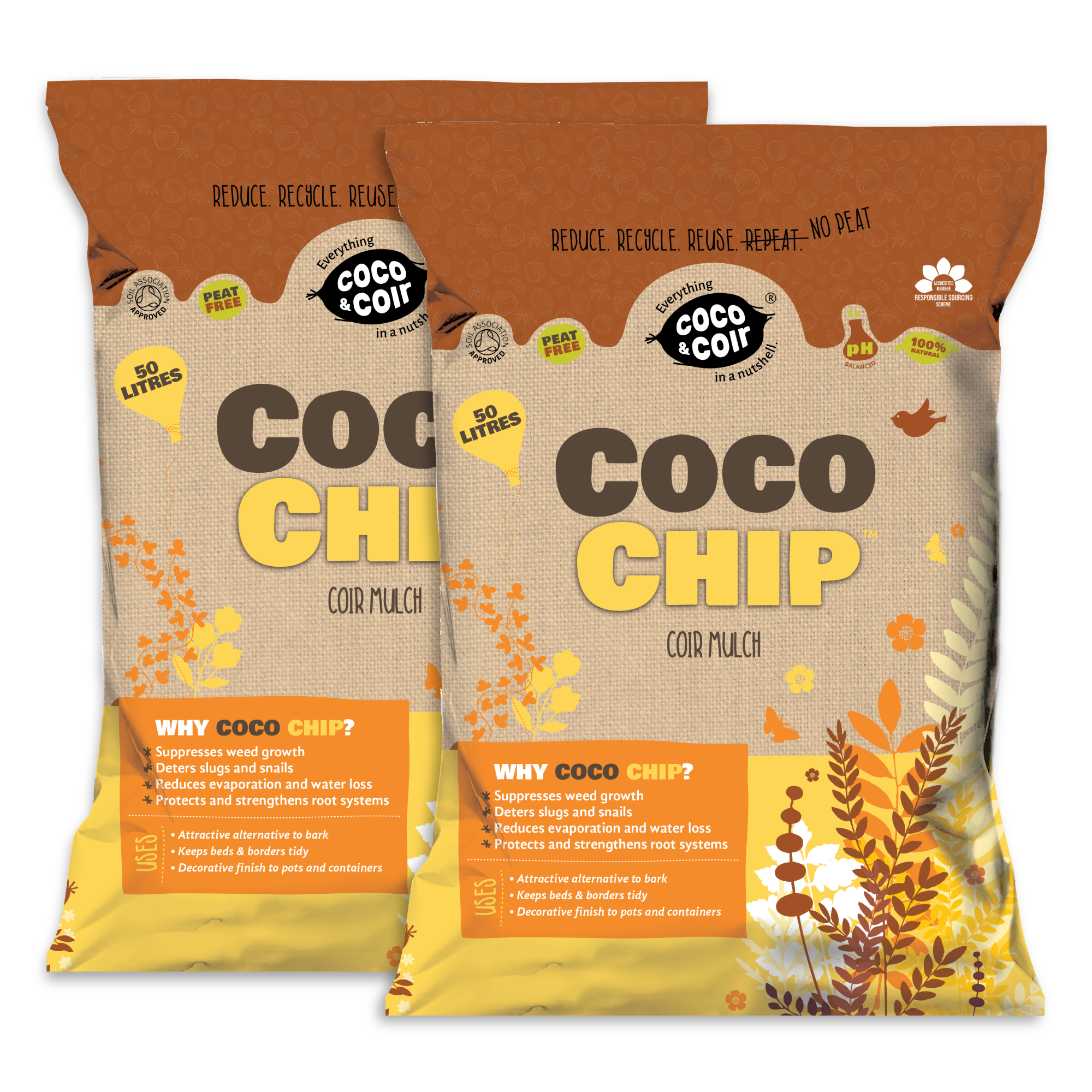 Coco & Coir CHIP 50L x 2