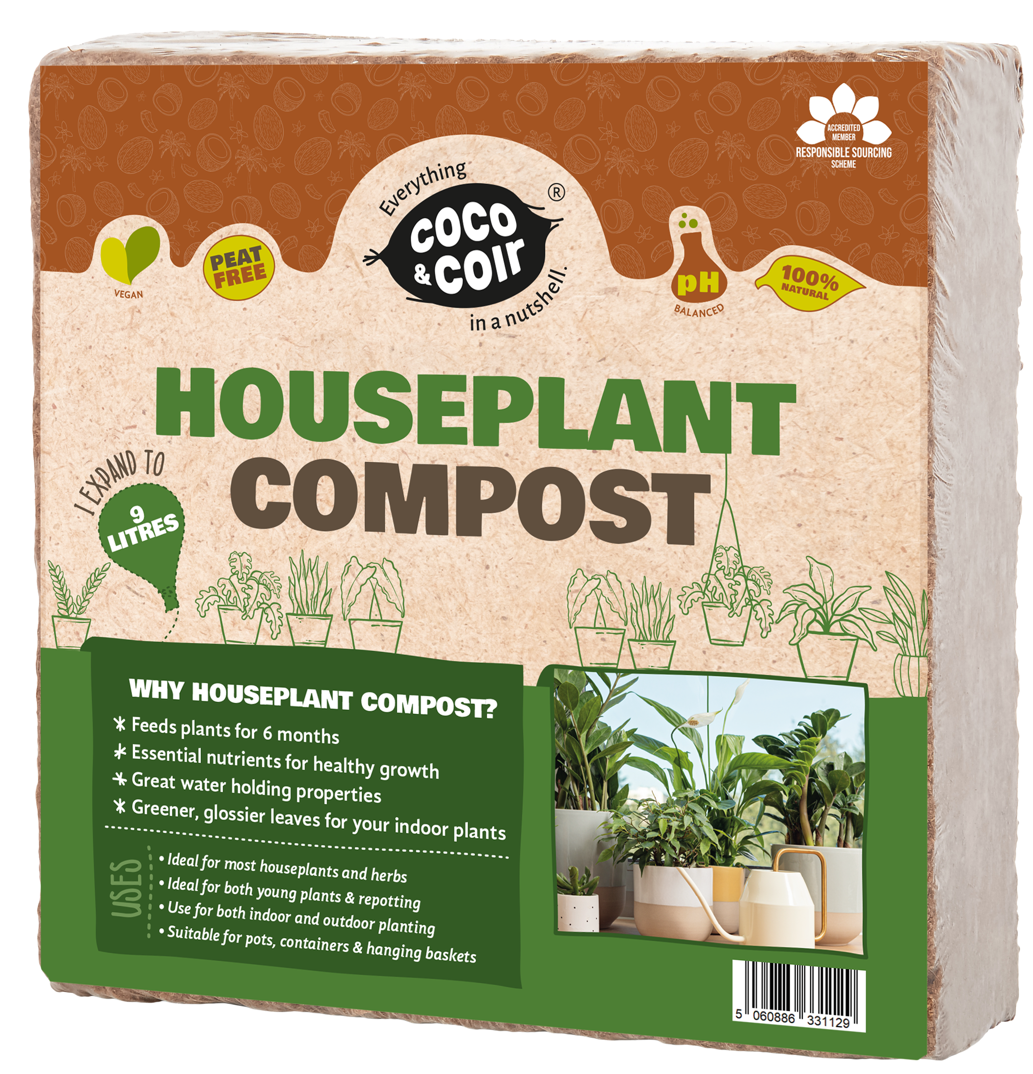 Houseplant Potting Mix - Peat-free Potting Soil (9L)
