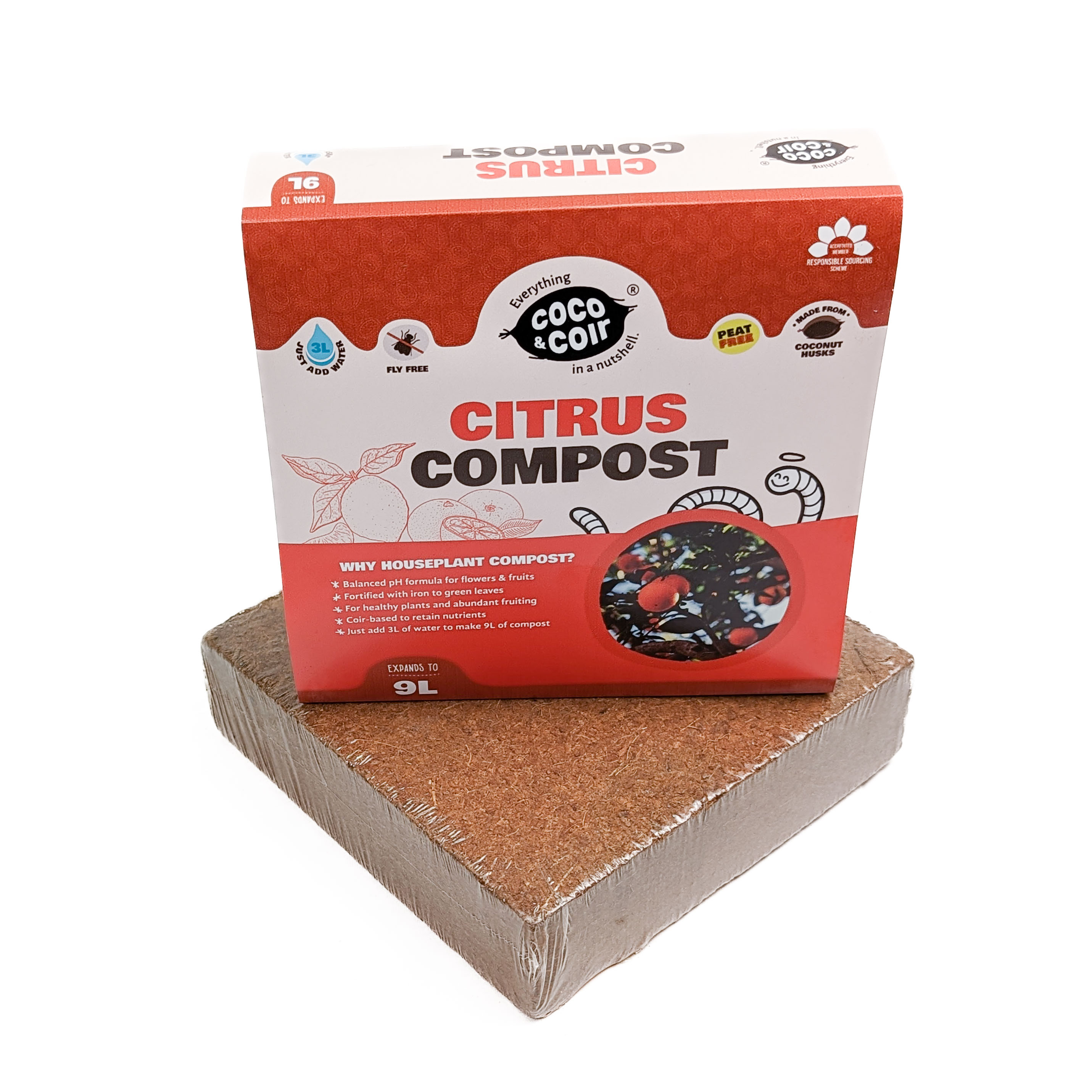 Citrus Compost (9L) - Coir With Iron Enriched Plant Feed