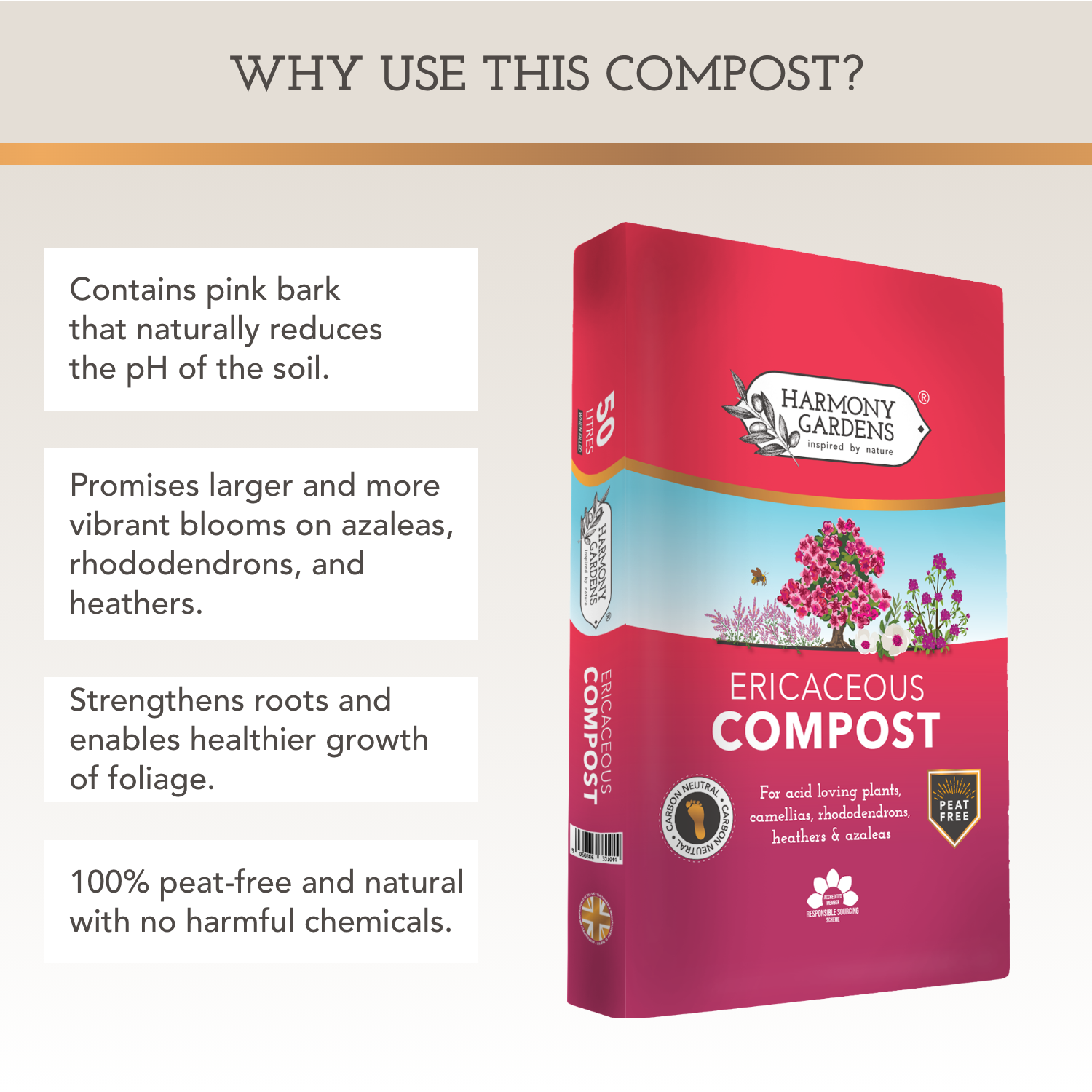 Harmony Gardens Ericaceous compost 40L