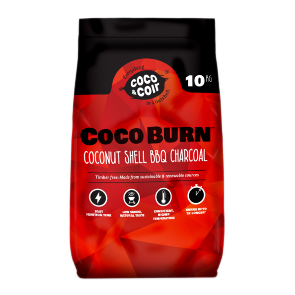 Coco Burn - Coconut Shell BBQ Charcoal 10kg | Coco & Coir