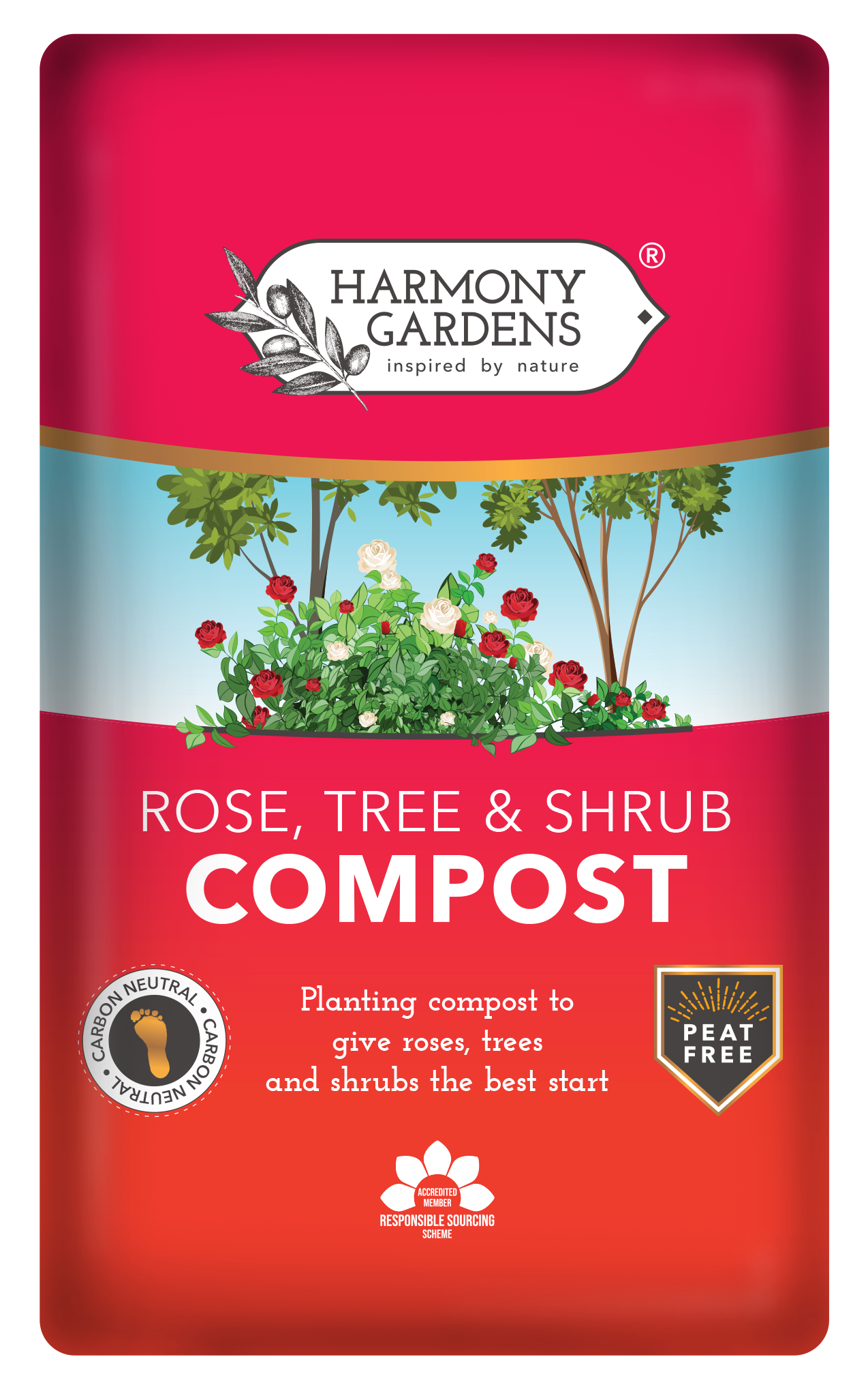 Harmony Gardens Rose, tree & Shrub Compost 40L